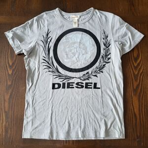 Diesel Black and Gray Graphic Casual Short Sleeve Tee